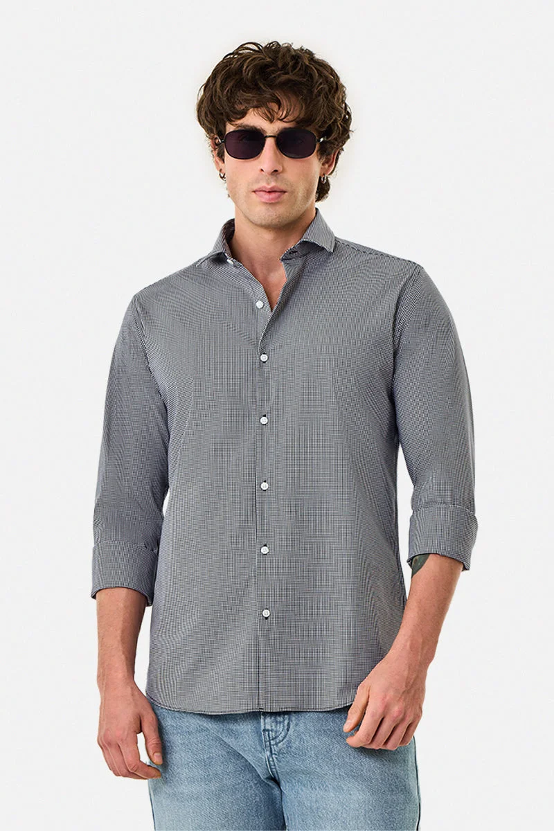 سنيتش Slim Fit Stretch Gingham Check Shirt